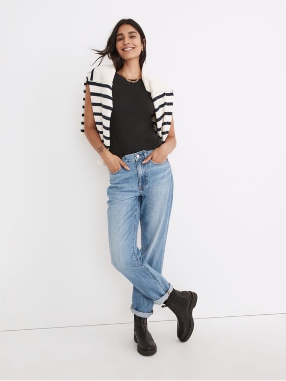 Madewell The Slouchy Boyjean in Riverspring Wash High Rise Jeans Womens Size 27